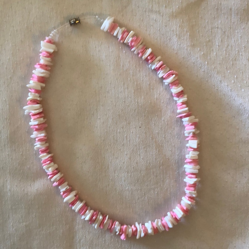 Pink and White Shell Necklace